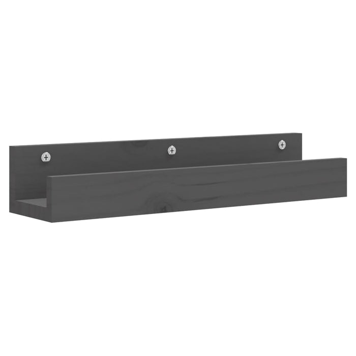 Rafturi de perete, 2 buc., gri, 50x12x9 cm, lemn masiv de pin - WALTI WALTI