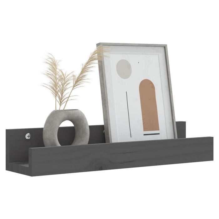 Rafturi de perete, 2 buc., gri, 50x12x9 cm, lemn masiv de pin - WALTI WALTI