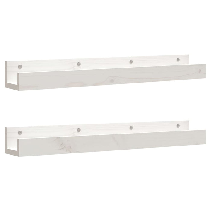 Rafturi de perete, 2 buc., alb, 80x12x9 cm, lemn masiv de pin - WALTI WALTI