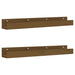 Rafturi de perete 2 buc. maro miere 80x12x9 cm lemn masiv pin - WALTI WALTI