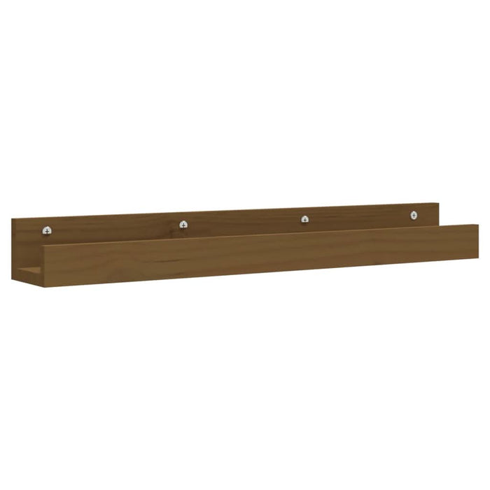 Rafturi de perete 2 buc. maro miere 80x12x9 cm lemn masiv pin - WALTI WALTI