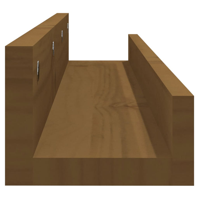 Rafturi de perete 2 buc. maro miere 80x12x9 cm lemn masiv pin - WALTI WALTI