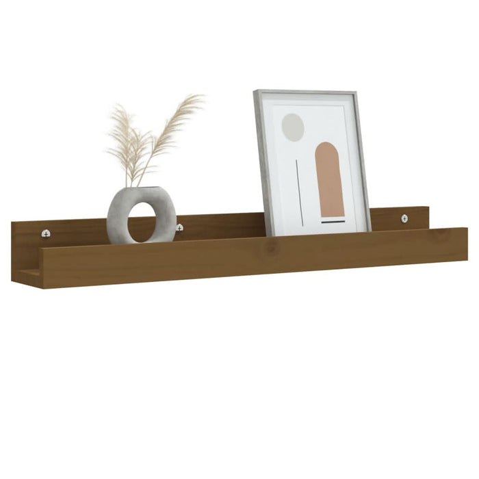 Rafturi de perete 2 buc. maro miere 80x12x9 cm lemn masiv pin - WALTI WALTI