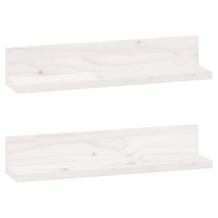Rafturi de perete, 2 buc., alb, 50x11x9 cm, lemn masiv de pin - WALTI WALTI