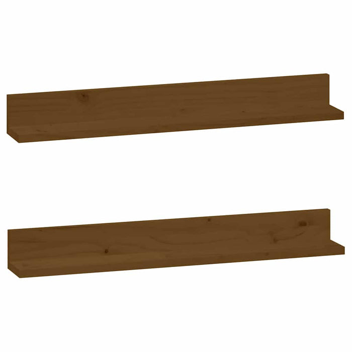 Rafturi de perete 2 buc. maro miere 80x11x9 cm lemn masiv pin WALTI