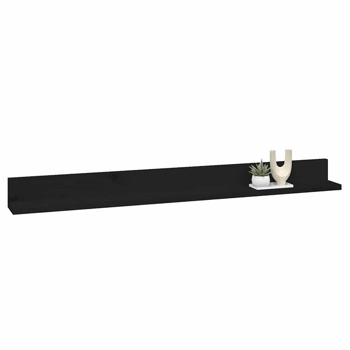 Rafturi de perete, 2 buc., negru, 110x11x9cm, lemn masiv de pin WALTI