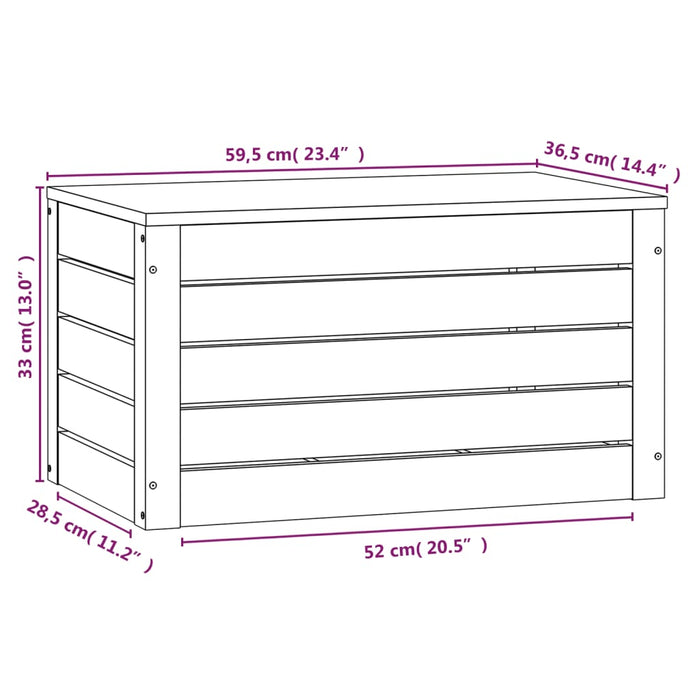 Cutie de depozitare, alb, 59,5x36,5x33 cm, lemn masiv de pin - WALTI WALTI