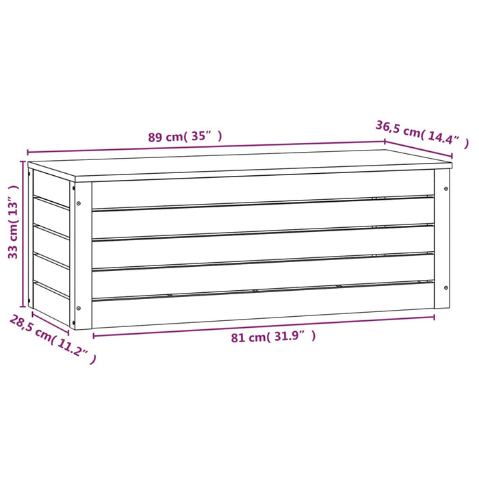 Cutie de depozitare, alb, 89x36,5x33 cm, lemn masiv de pin - WALTI WALTI
