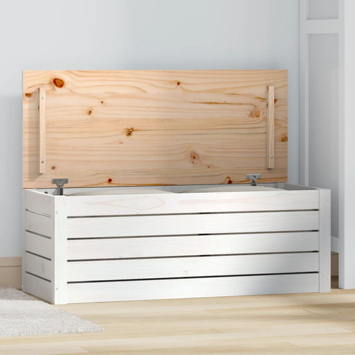 Cutie de depozitare, alb, 89x36,5x33 cm, lemn masiv de pin - WALTI WALTI