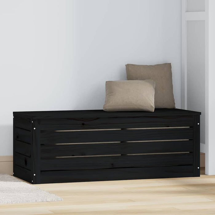Cutie de depozitare, negru, 89x36,5x33 cm, lemn masiv de pin WALTI