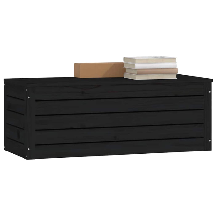 Cutie de depozitare, negru, 89x36,5x33 cm, lemn masiv de pin WALTI