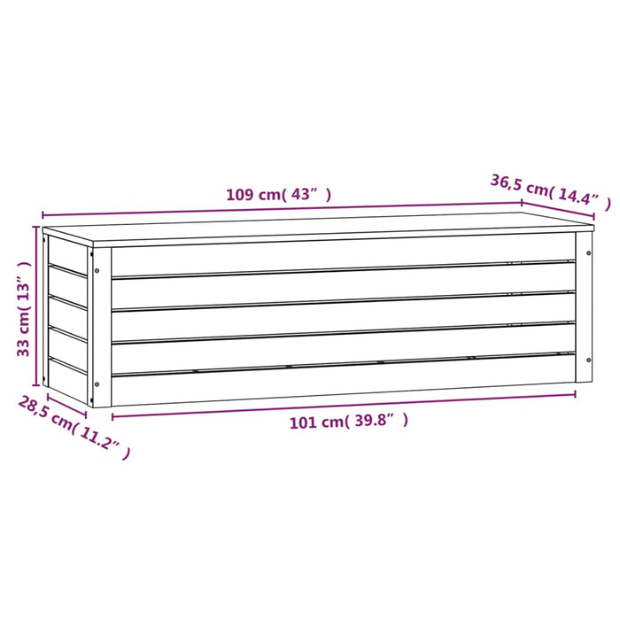 Cutie de depozitare, alb, 109x36,5x33 cm, lemn masiv de pin - WALTI WALTI