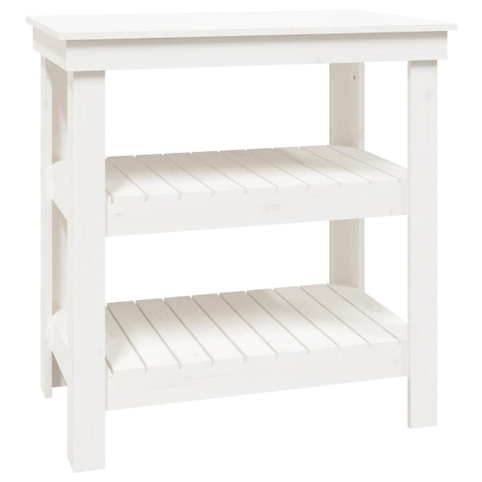 Banc de lucru, alb, 78,5x50x80 cm, lemn masiv pin - WALTI WALTI