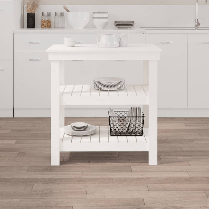 Banc de lucru, alb, 78,5x50x80 cm, lemn masiv pin - WALTI WALTI