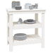Banc de lucru, alb, 78,5x50x80 cm, lemn masiv pin - WALTI WALTI
