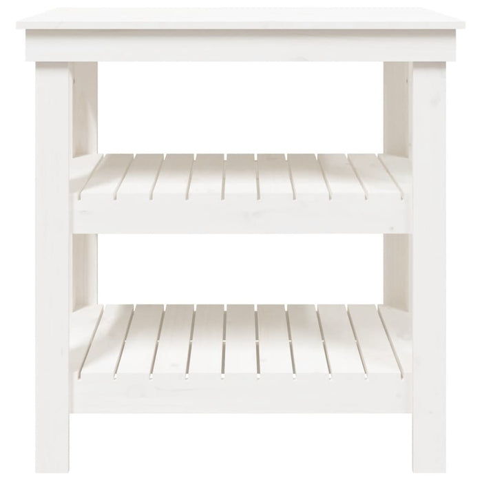 Banc de lucru, alb, 78,5x50x80 cm, lemn masiv pin - WALTI WALTI
