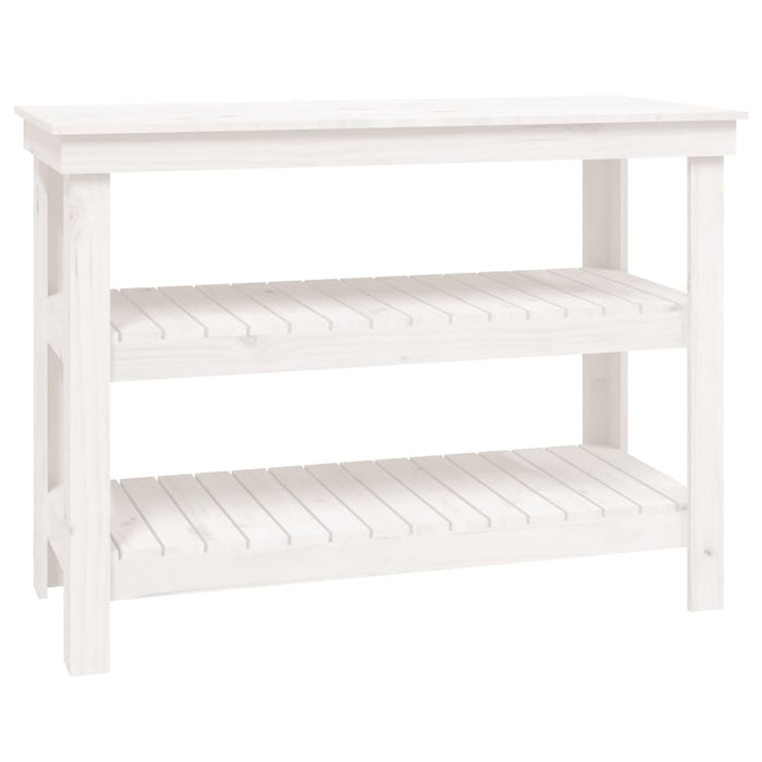 Banc de lucru, alb, 110,5x50x80 cm, lemn masiv pin - WALTI WALTI
