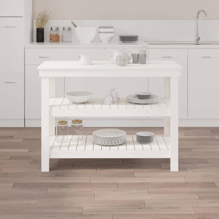 Banc de lucru, alb, 110,5x50x80 cm, lemn masiv pin - WALTI WALTI