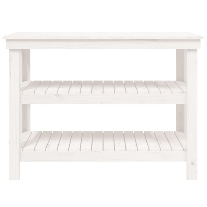 Banc de lucru, alb, 110,5x50x80 cm, lemn masiv pin - WALTI WALTI