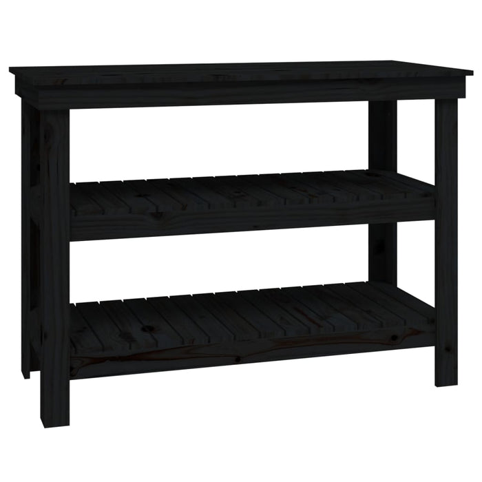 Banc de lucru, negru, 110,5x50x80 cm, lemn masiv pin WALTI