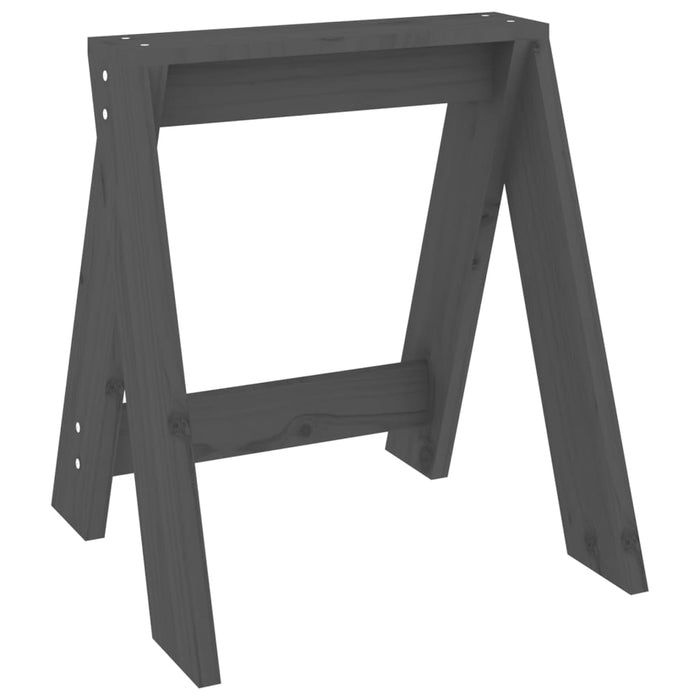 Scaune, 2 buc., gri, 40x40x45 cm, lemn masiv de pin - WALTI WALTI