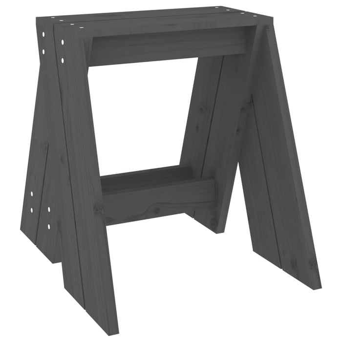 Scaune, 2 buc., gri, 40x40x45 cm, lemn masiv de pin - WALTI WALTI
