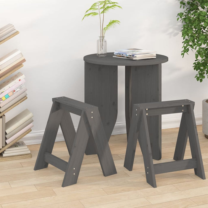 Scaune, 2 buc., gri, 40x40x45 cm, lemn masiv de pin - WALTI WALTI
