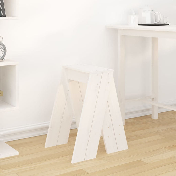 Scaune, 2 buc., alb, 40x40x60 cm, lemn masiv de pin - WALTI WALTI