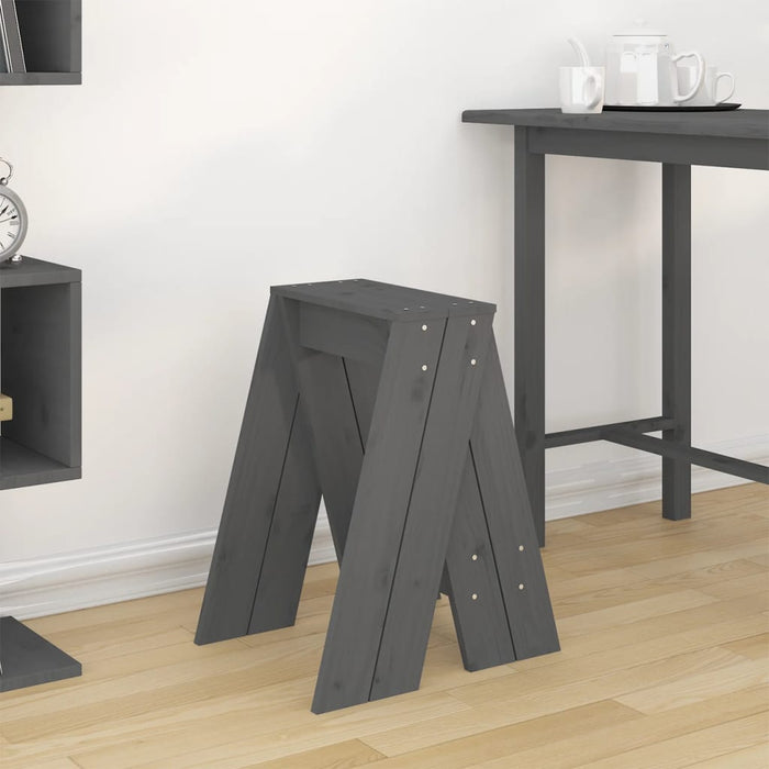 Scaune, 2 buc., gri, 40x40x60 cm, lemn masiv de pin - WALTI WALTI