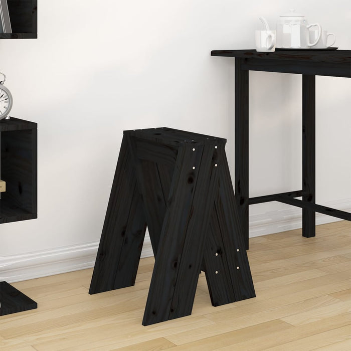 Scaune, 2 buc., negru, 40x40x60 cm, lemn masiv de pin - WALTI WALTI