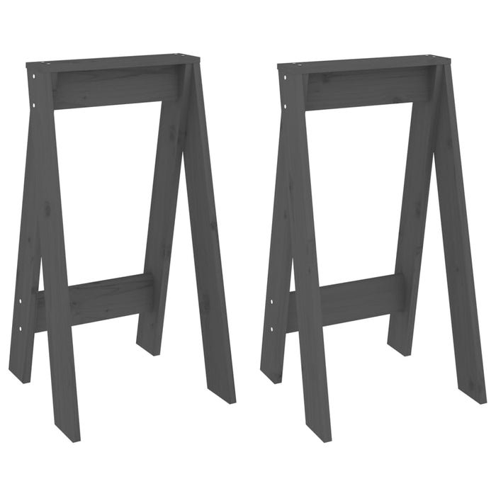 Scaune, 2 buc., gri, 40x40x75 cm, lemn masiv de pin - WALTI WALTI