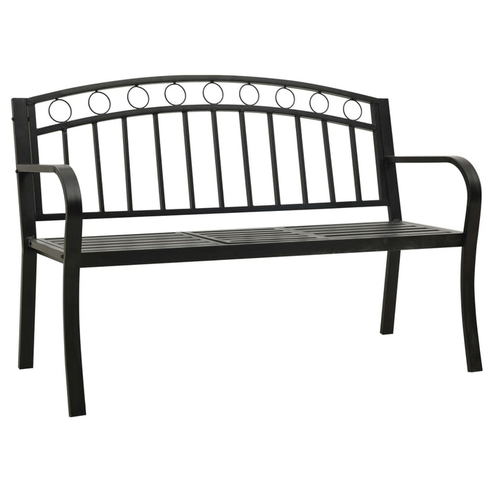 Bancă de grădină cu masă, negru, 120 cm, oțel - WALTI WALTI