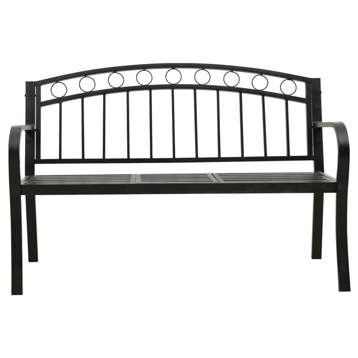 Bancă de grădină cu masă, negru, 120 cm, oțel - WALTI WALTI