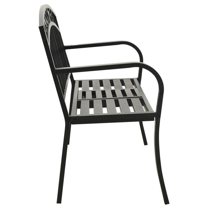 Bancă de grădină cu masă, negru, 120 cm, oțel - WALTI WALTI