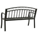 Bancă de grădină cu masă, negru, 120 cm, oțel - WALTI WALTI