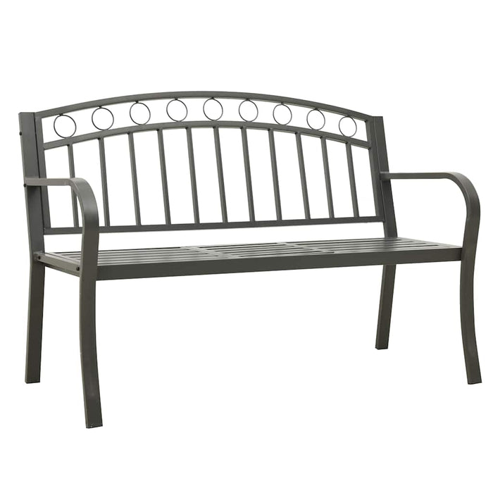 Bancă de grădină cu masă, gri, 120 cm, oțel - WALTI WALTI