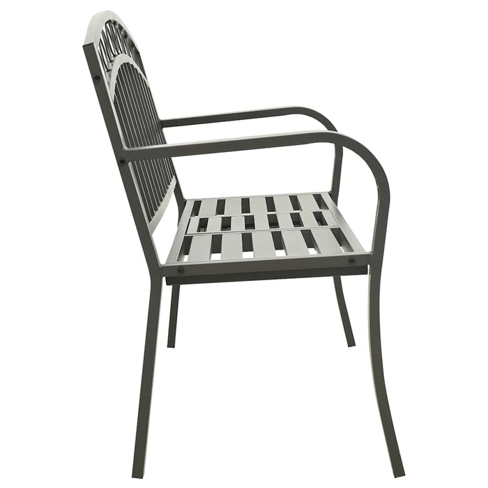 Bancă de grădină cu masă, gri, 120 cm, oțel - WALTI WALTI