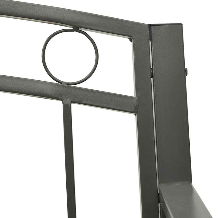 Bancă de grădină cu masă, gri, 120 cm, oțel - WALTI WALTI