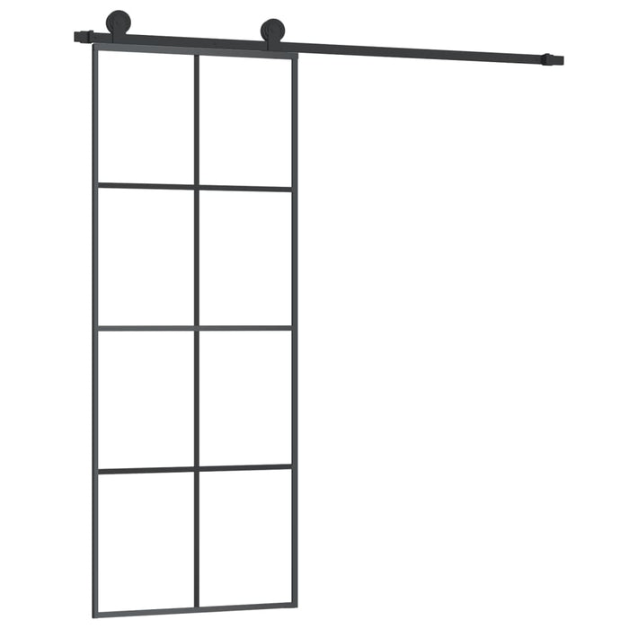 Ușă glisantă cu set feronerie, 76x205 cm, sticlă ESG/aluminiu - WALTI WALTI