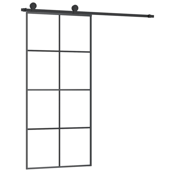 Ușă glisantă cu set feronerie, 90x205 cm, sticlă ESG/aluminiu - WALTI WALTI