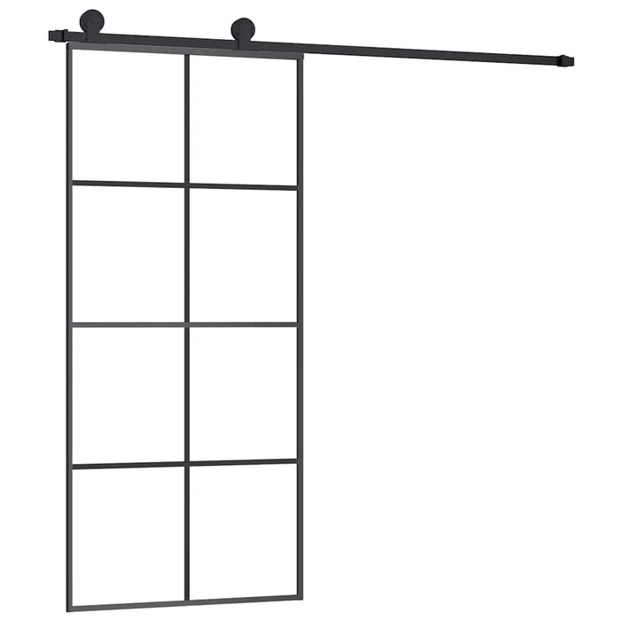 Ușă glisantă cu set feronerie, 90x205 cm, sticlă ESG/aluminiu - WALTI WALTI