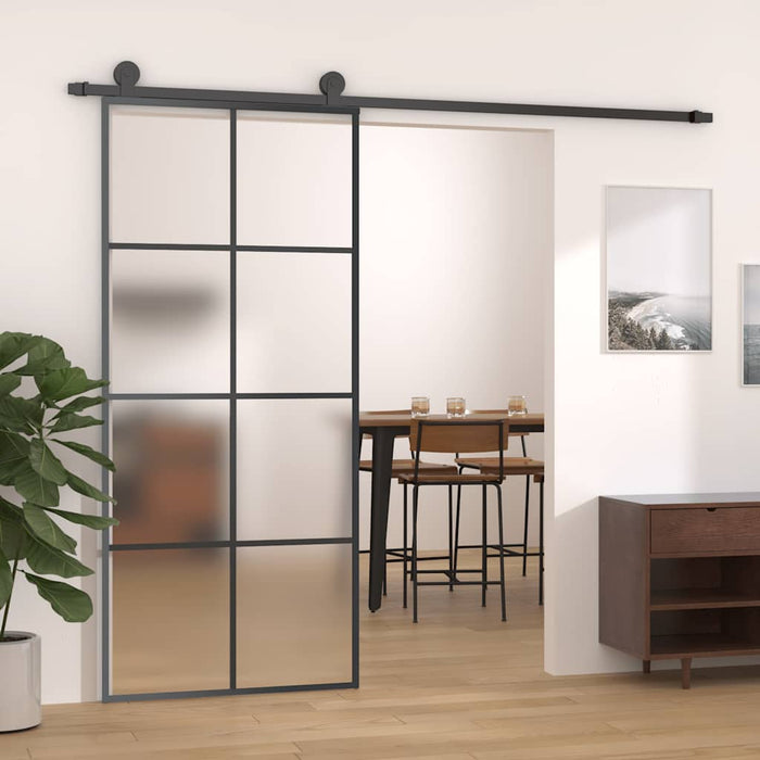 Ușă glisantă cu set feronerie, 90x205 cm, sticlă ESG/aluminiu - WALTI WALTI