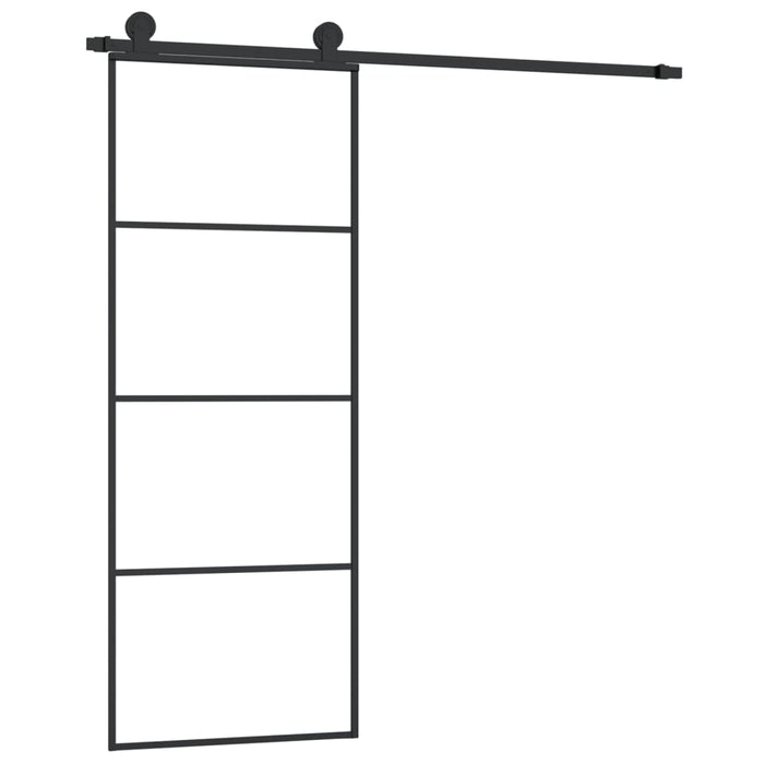 Ușă glisantă cu set feronerie, 76x205 cm, sticlă ESG/aluminiu - WALTI WALTI