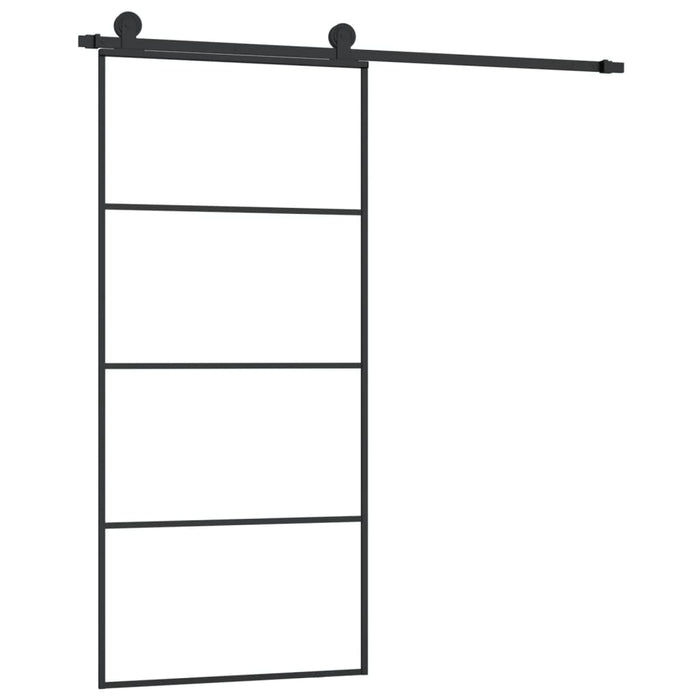 Ușă glisantă cu set feronerie, 90x205 cm, sticlă ESG/aluminiu - WALTI WALTI