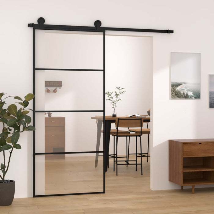 Ușă glisantă cu set feronerie, 90x205 cm, sticlă ESG/aluminiu - WALTI WALTI