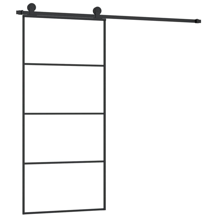 Ușă glisantă cu set feronerie, 90x205 cm, sticlă ESG/aluminiu - WALTI WALTI