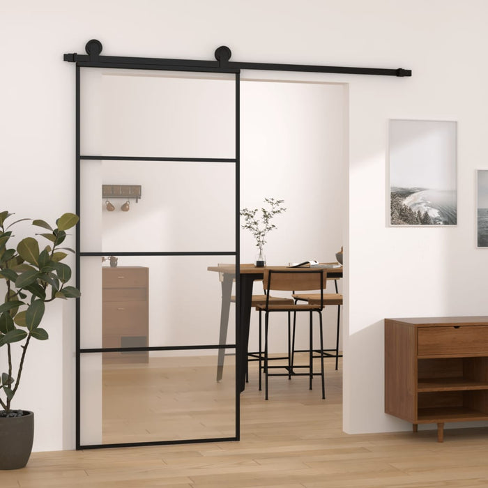 Ușă glisantă cu set feronerie, 90x205 cm, sticlă ESG/aluminiu - WALTI WALTI