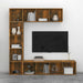 Set dulap TV/cărți, 3 piese, stejar afumat, 180x30x180 cm - WALTI WALTI