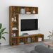 Set dulap TV/cărți, 3 piese, stejar afumat, 180x30x180 cm - WALTI WALTI