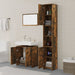 Set mobilier de baie, 3 piese, stejar fumuriu, lemn prelucrat - WALTI WALTI